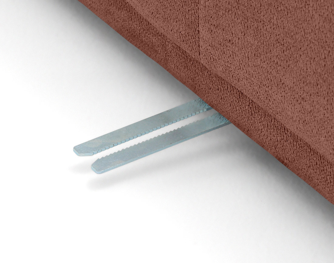 Canapé d'angle gauche 3 places avec têtières réglables en tissu texturé Matera