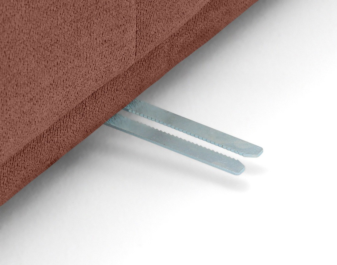 Canapé d'angle droit 3 places avec têtières réglables en tissu texturé Matera