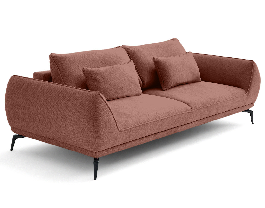 Canapé droit 3 places convertible en tissu texturé Arica