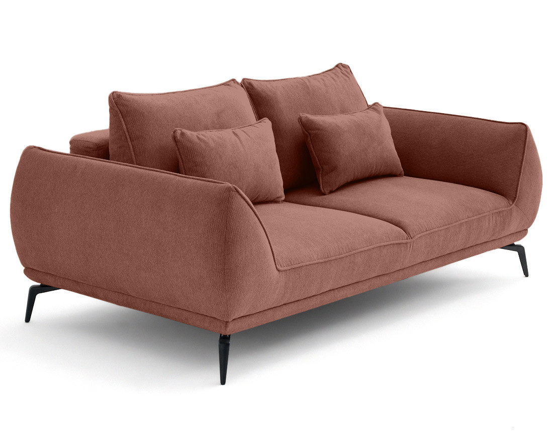 Canapé droit 2 places en tissu texturé Arica