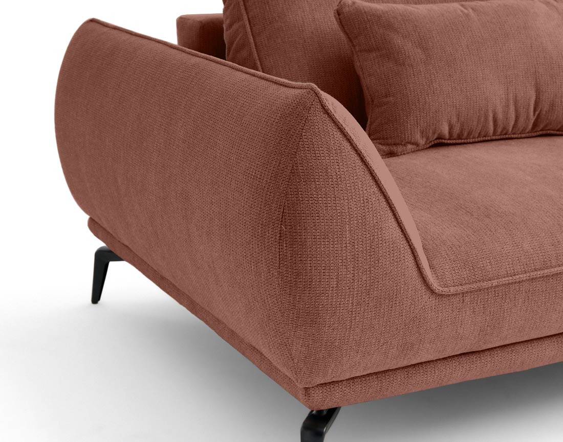 Canapé droit 2 places en tissu texturé Arica