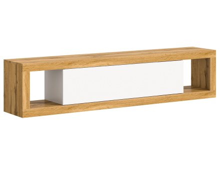 Meuble tv 1 porte bois et blanc 180 cm Ethan