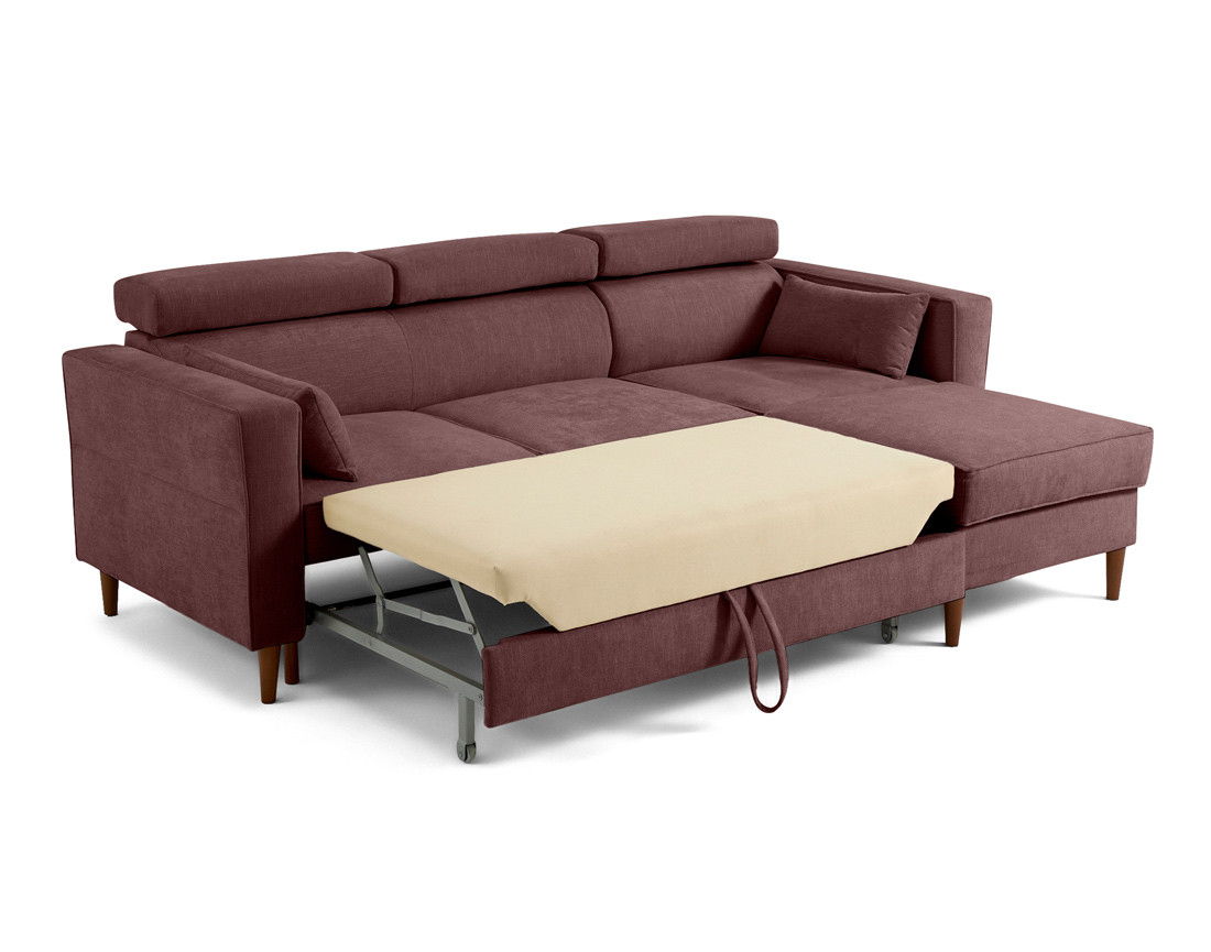 Canapé d'angle convertible avec têtières coffre 4 places Alicante