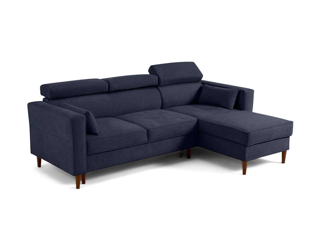 Canapé d'angle convertible avec têtières coffre 4 places Alicante