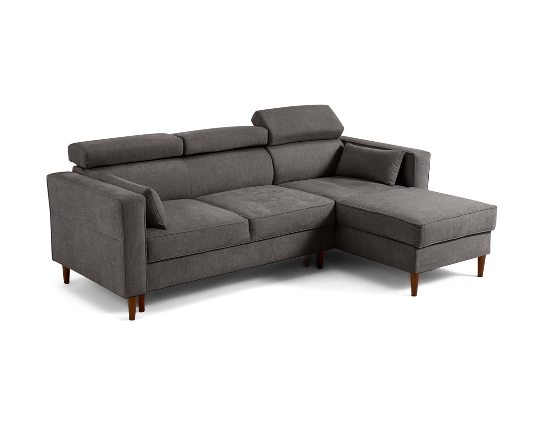 Canapé d'angle convertible avec têtières coffre 4 places Alicante