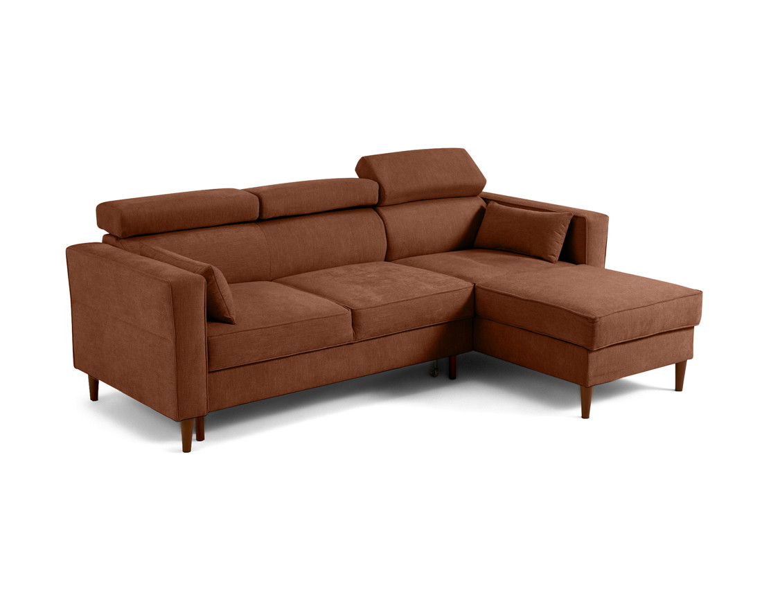 Canapé d'angle convertible avec têtières coffre 4 places Alicante