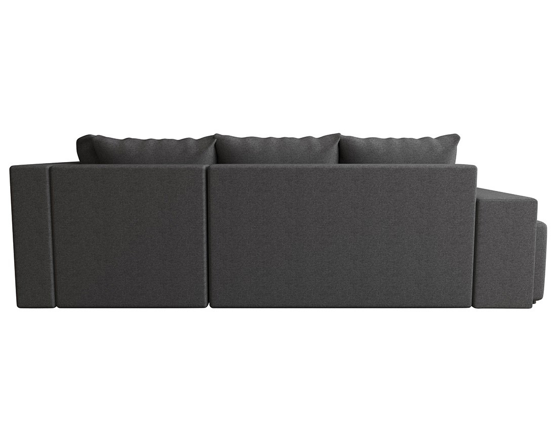 Canapé d'angle droit 4 places convertible avec coffre, étagère et poufs en tissu Libbie