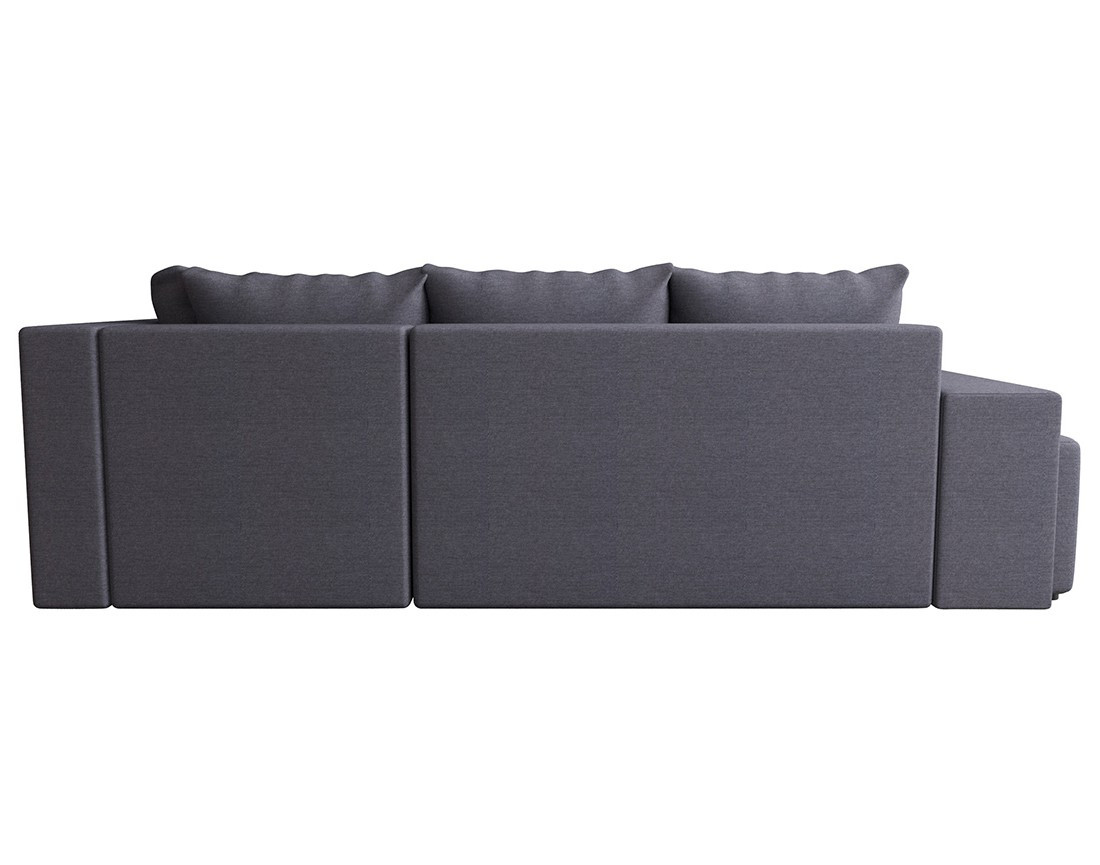 Canapé d'angle droit 4 places convertible avec coffre, étagère et poufs en tissu Libbie
