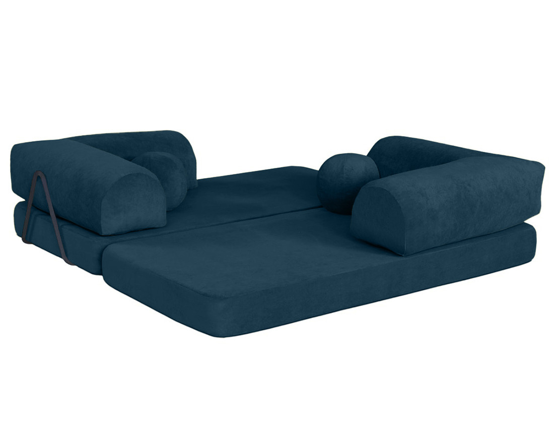 Canapé 3 places convertible en velours texturé Nebula