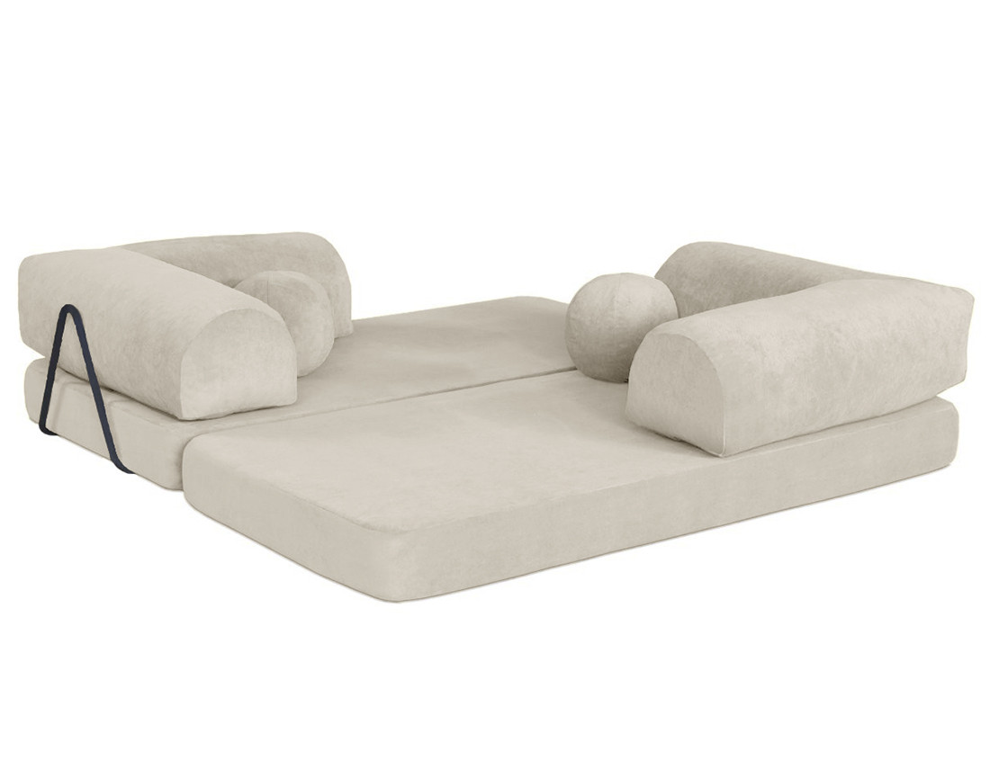 Canapé 3 places convertible en velours texturé Nebula