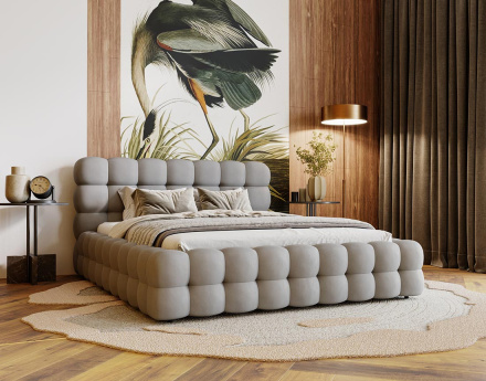 Lit coffre 160x200 cm sommier inclus en velours Darling