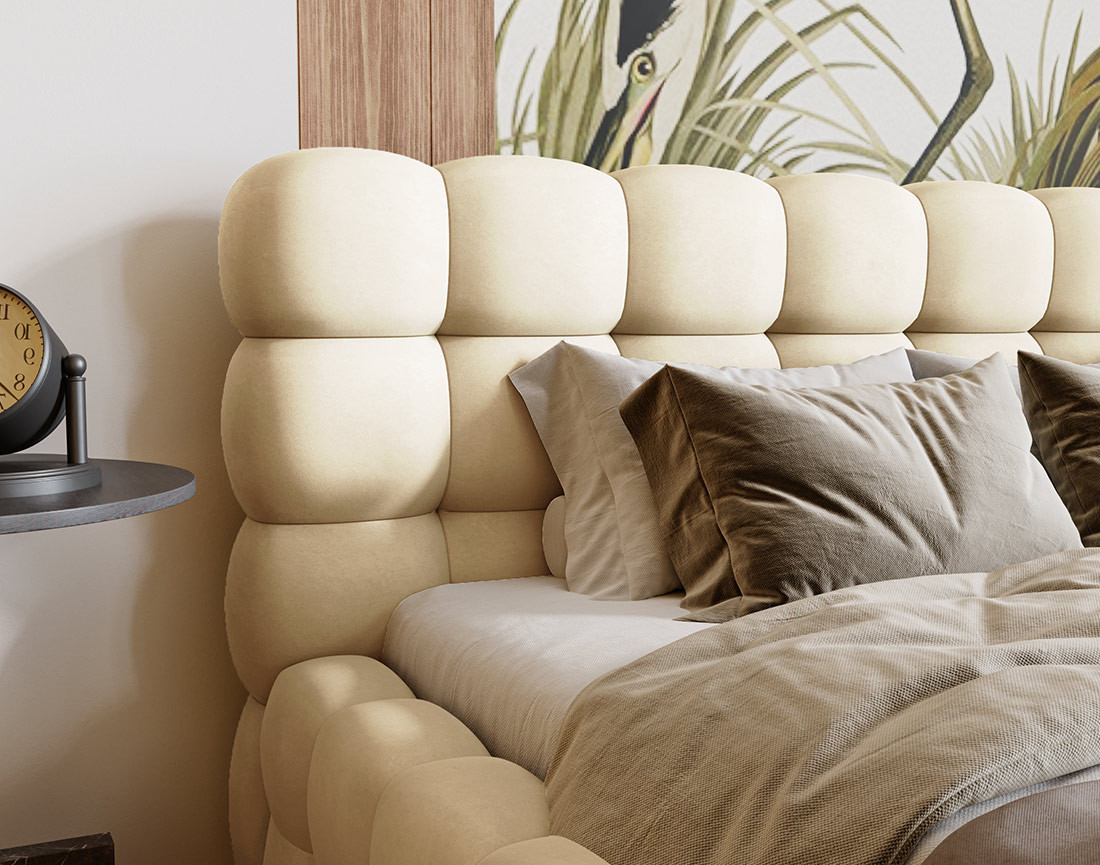 Lit coffre 180x200 cm sommier inclus en velours Darling