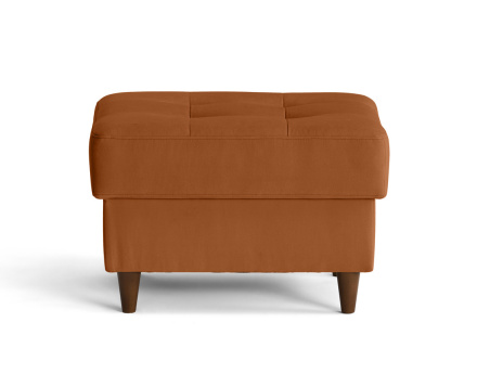 Pouf en velours pieds en bois Anna