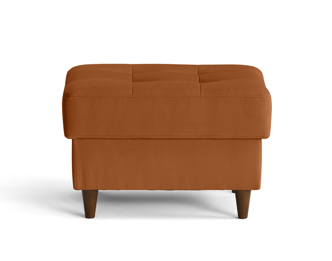 Pouf en velours pieds en bois Anna