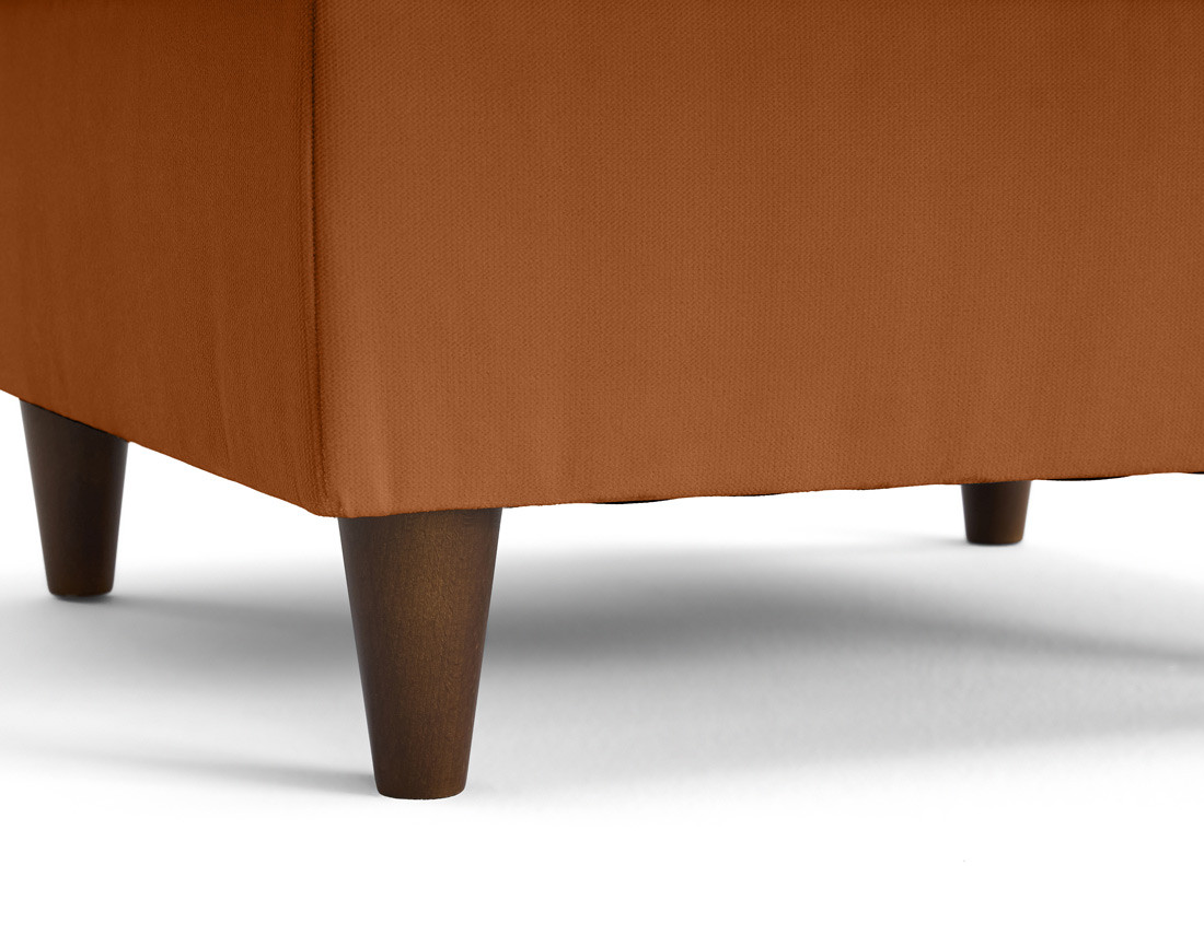 Pouf en velours pieds en bois Anna