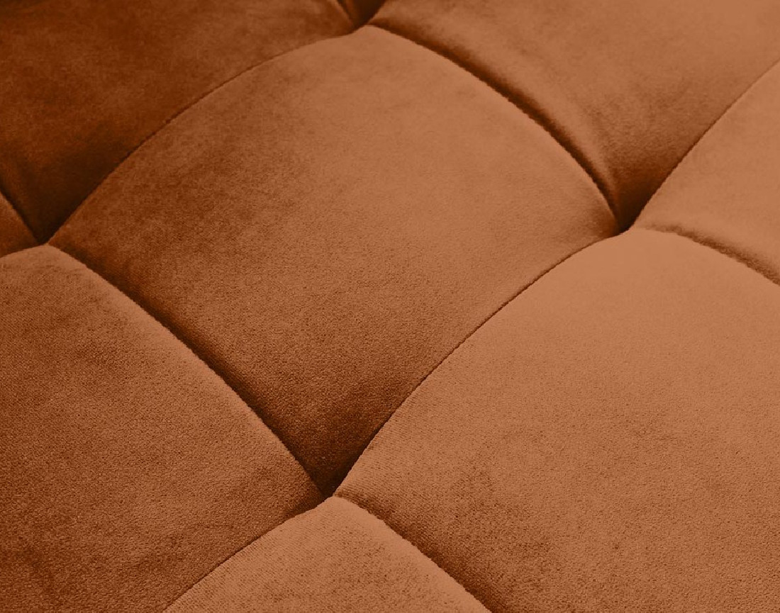 Canapé d'angle droit 5 places convertible en velours Anna