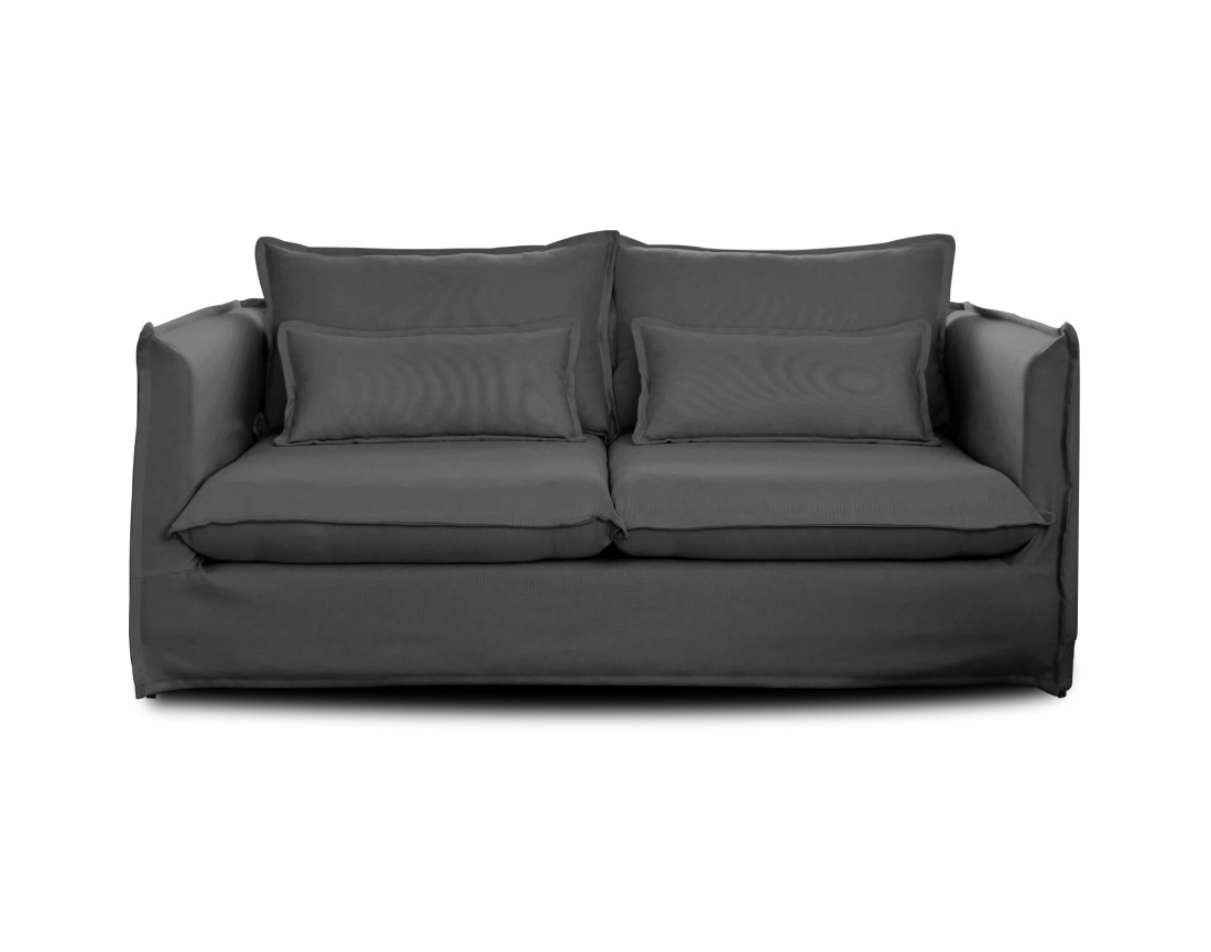 Canapé 2 places en velours pieds en bois Brooke