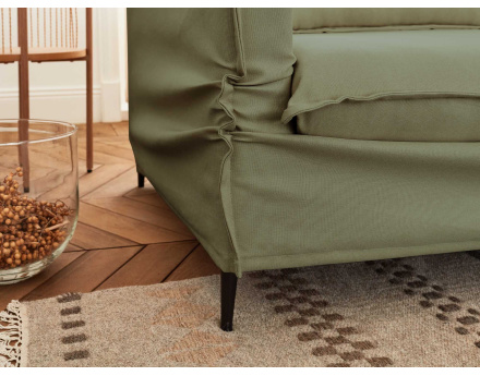 Canapé 2 places en velours pieds en bois Brooke