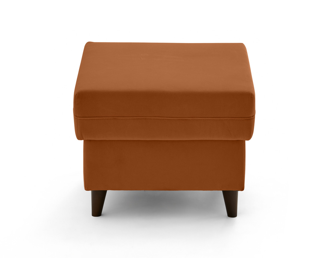 Pouf en velours pieds en bois Brooke