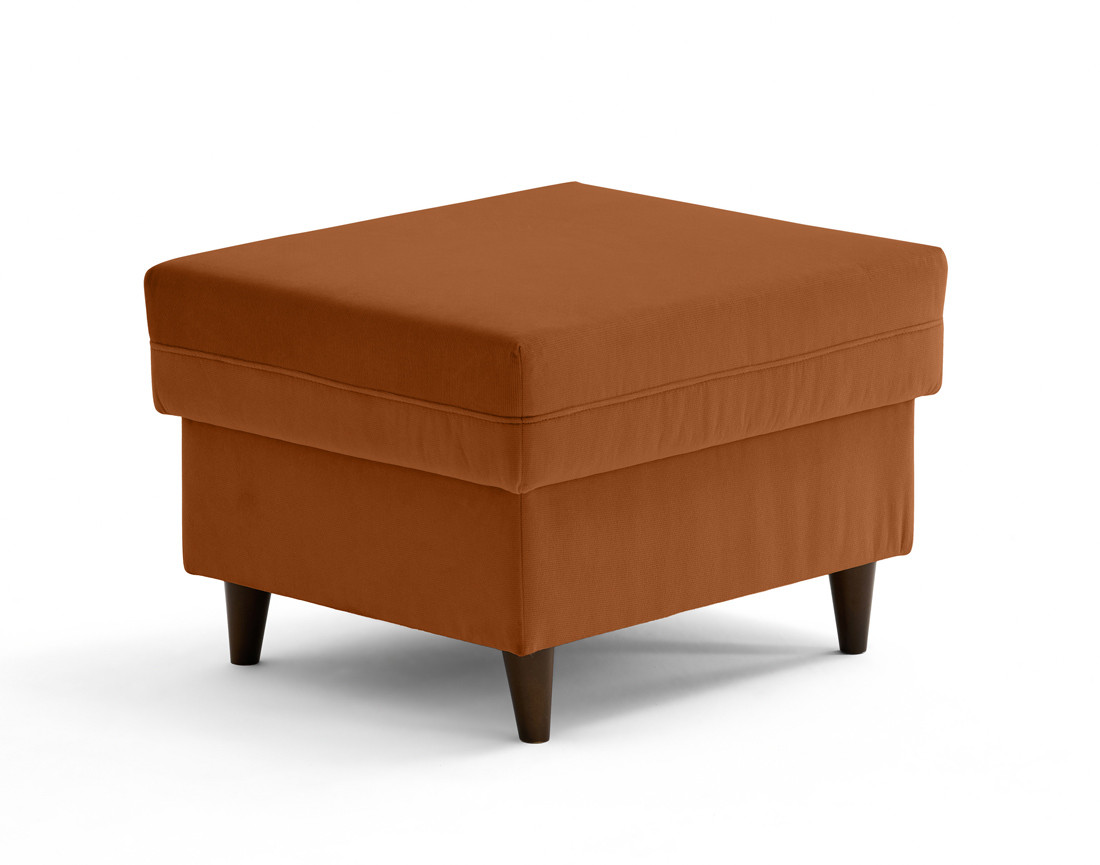 Pouf en velours pieds en bois Brooke