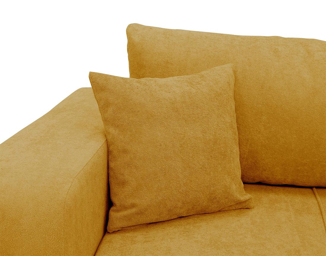 Canapé droit 4 places convertible avec coffre en tissu Nicole