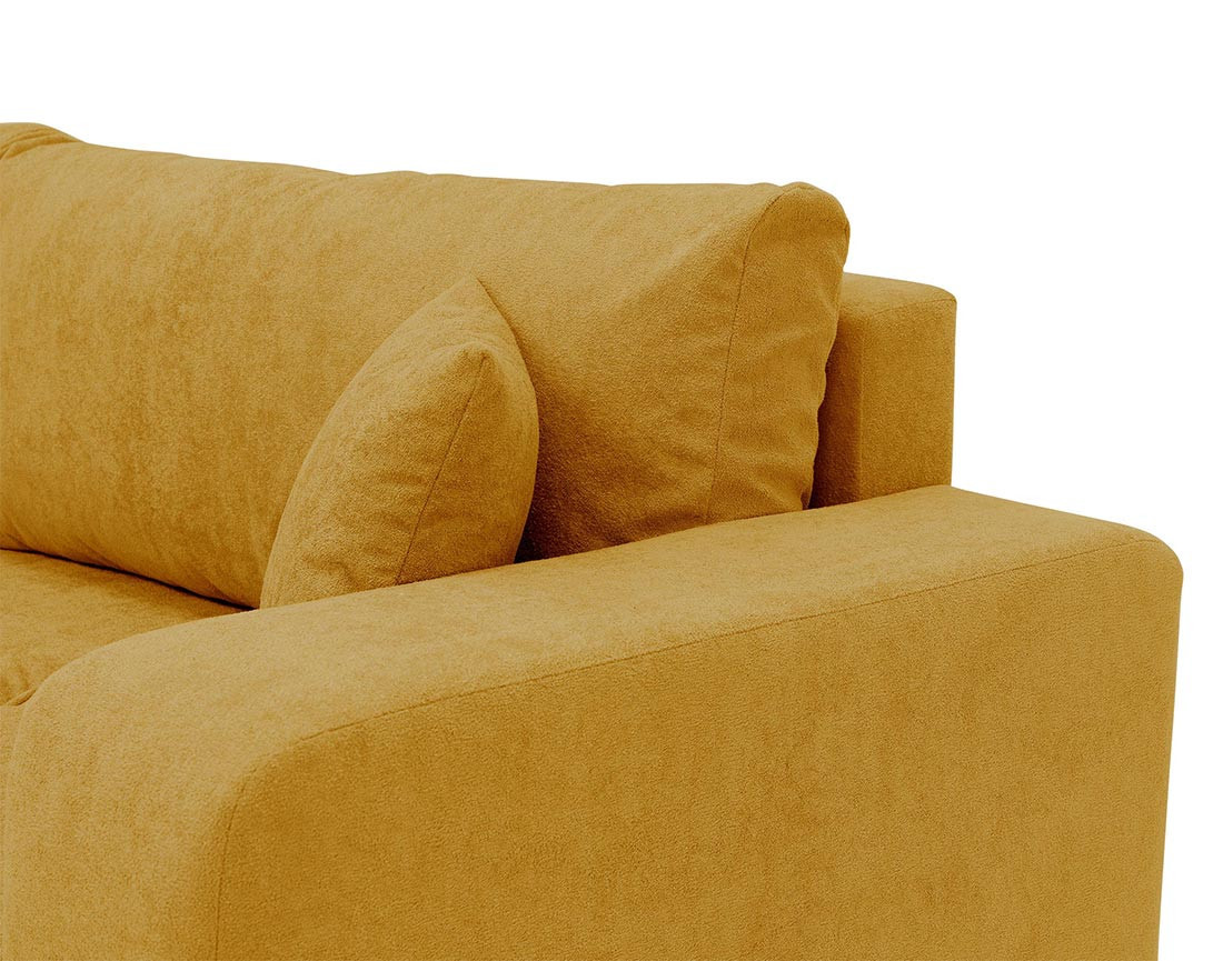 Canapé droit 4 places convertible avec coffre en tissu Nicole