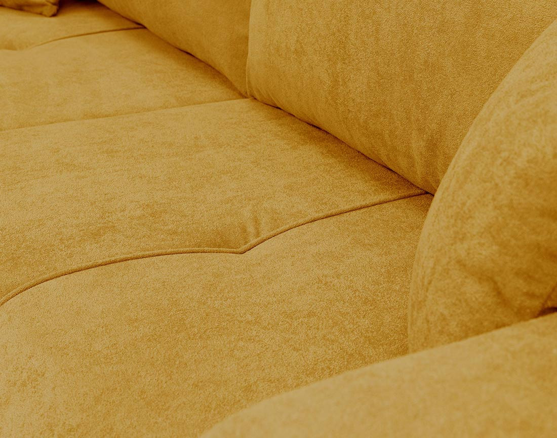 Canapé droit 4 places convertible avec coffre en tissu Nicole