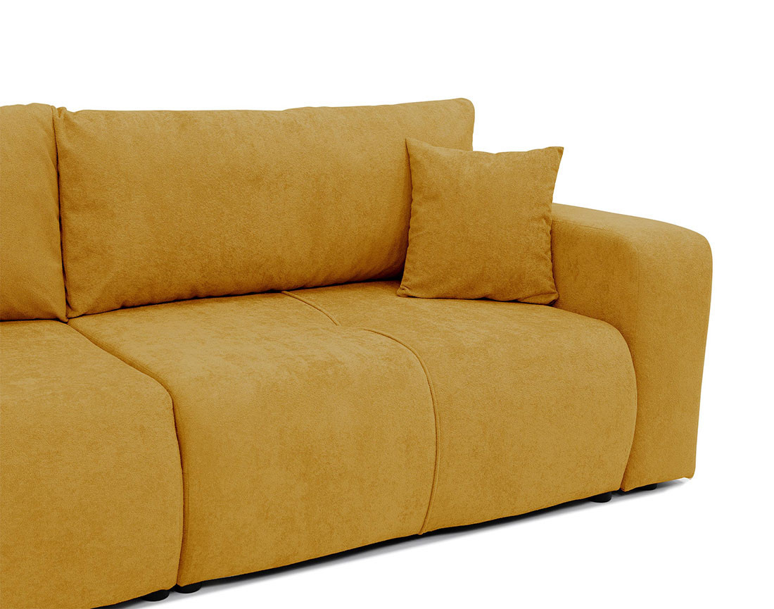 Canapé droit 4 places convertible avec coffre en tissu Nicole