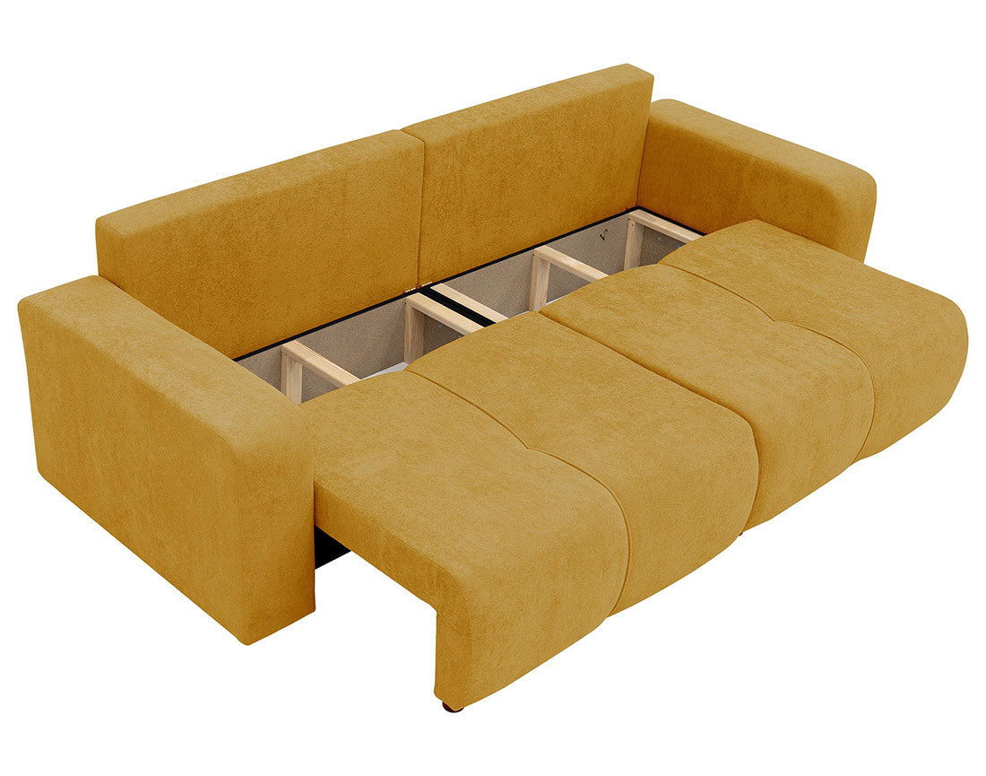 Canapé droit 4 places convertible avec coffre en tissu Nicole