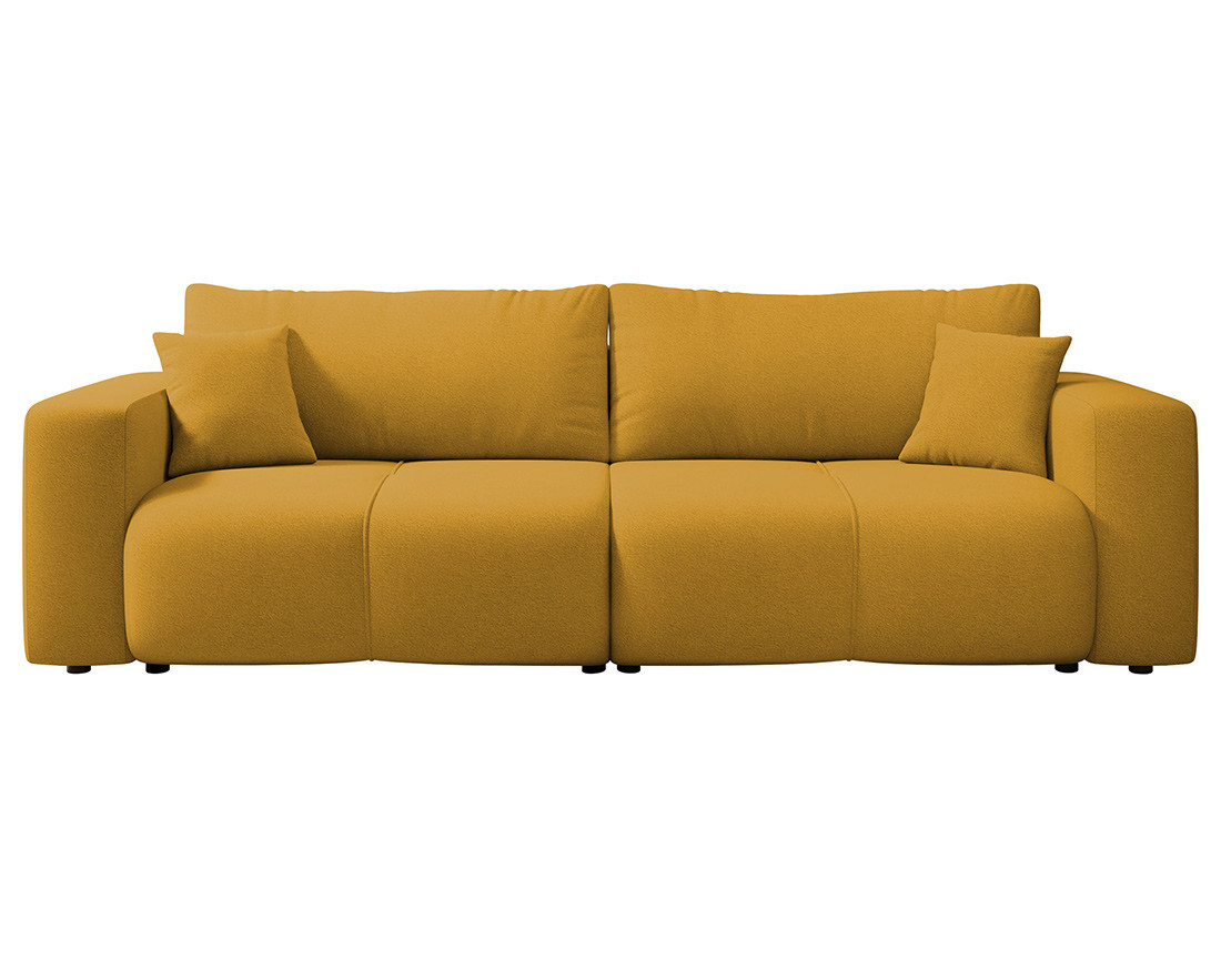 Canapé droit 4 places convertible avec coffre en tissu Nicole