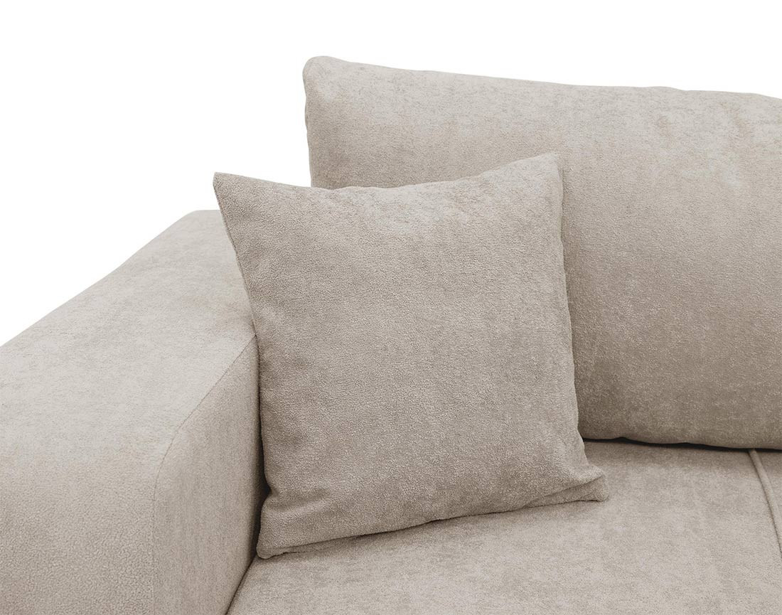 Canapé droit 4 places convertible avec coffre en tissu Nicole