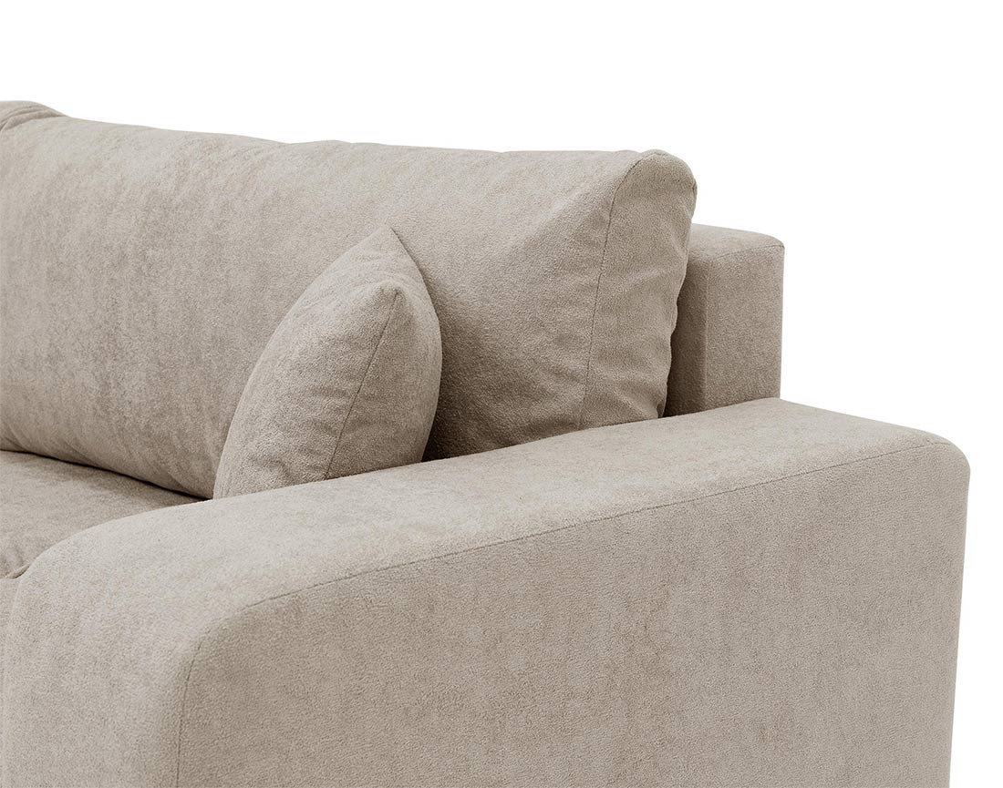 Canapé droit 4 places convertible avec coffre en tissu Nicole