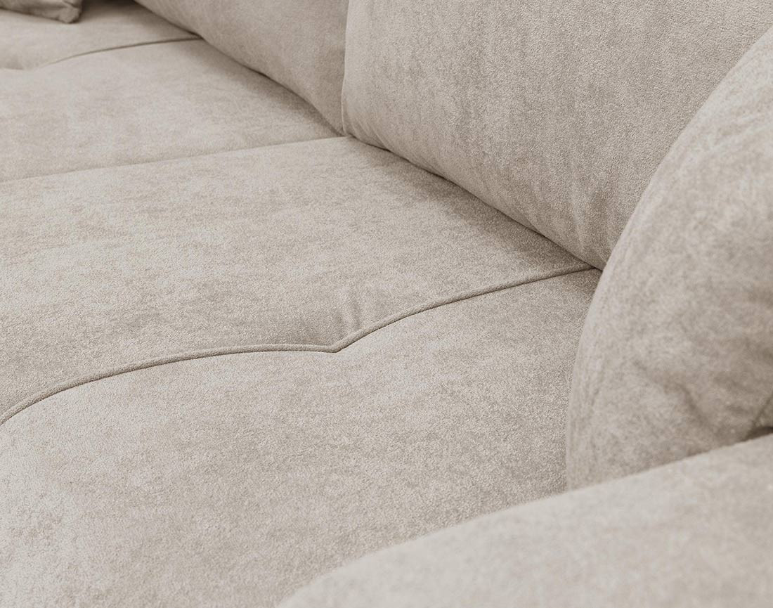 Canapé droit 4 places convertible avec coffre en tissu Nicole