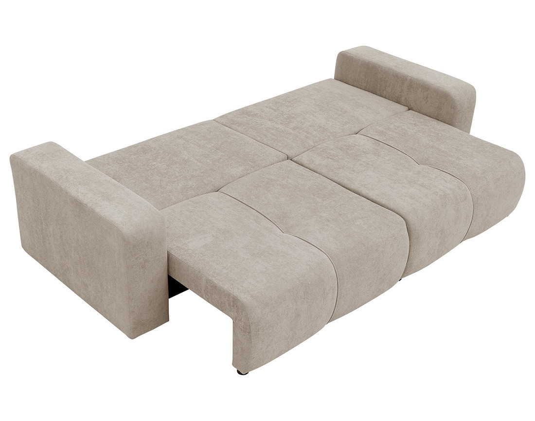 Canapé droit 4 places convertible avec coffre en tissu Nicole