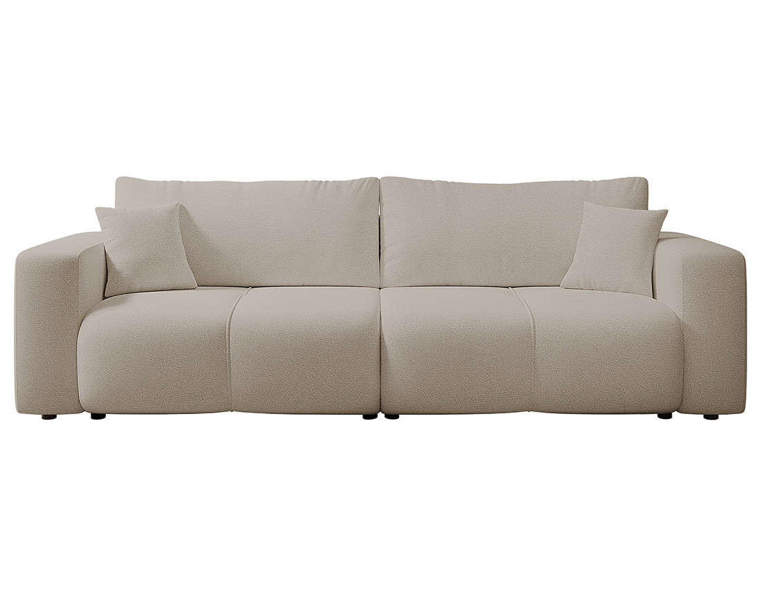 Canapé droit 4 places convertible avec coffre en tissu Nicole
