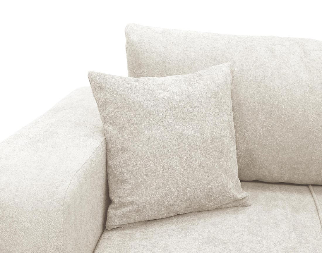 Canapé droit 4 places convertible avec coffre en tissu Nicole