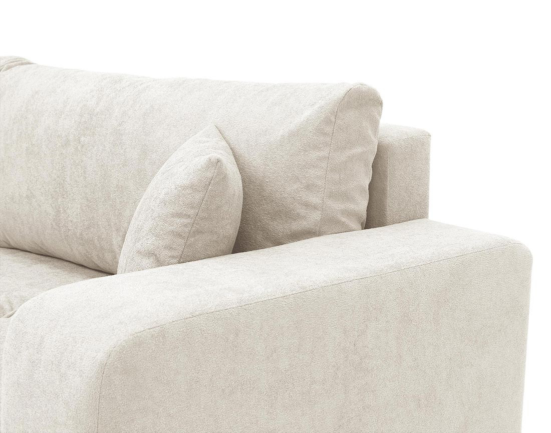 Canapé droit 4 places convertible avec coffre en tissu Nicole