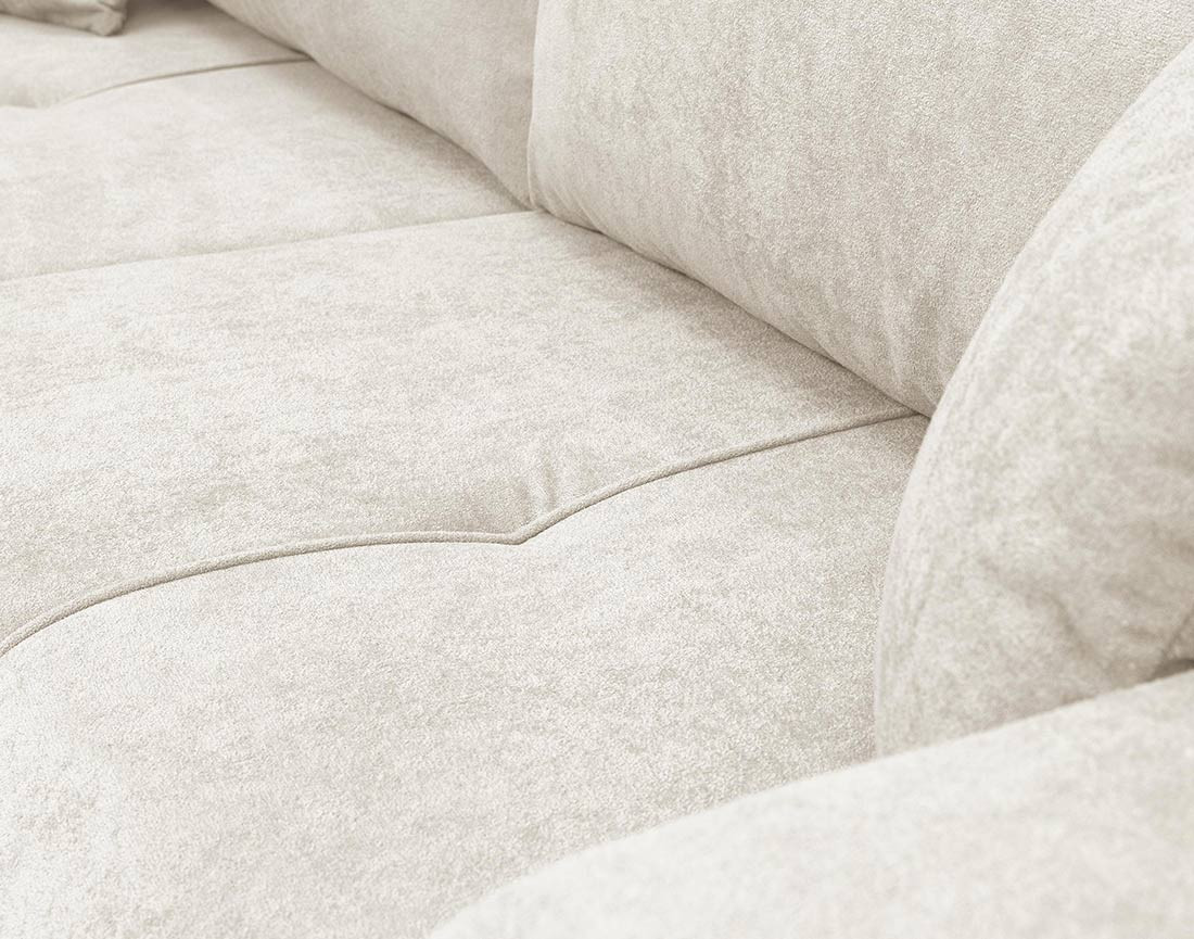 Canapé droit 4 places convertible avec coffre en tissu Nicole