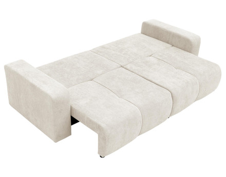 Canapé droit 4 places convertible avec coffre en tissu Nicole