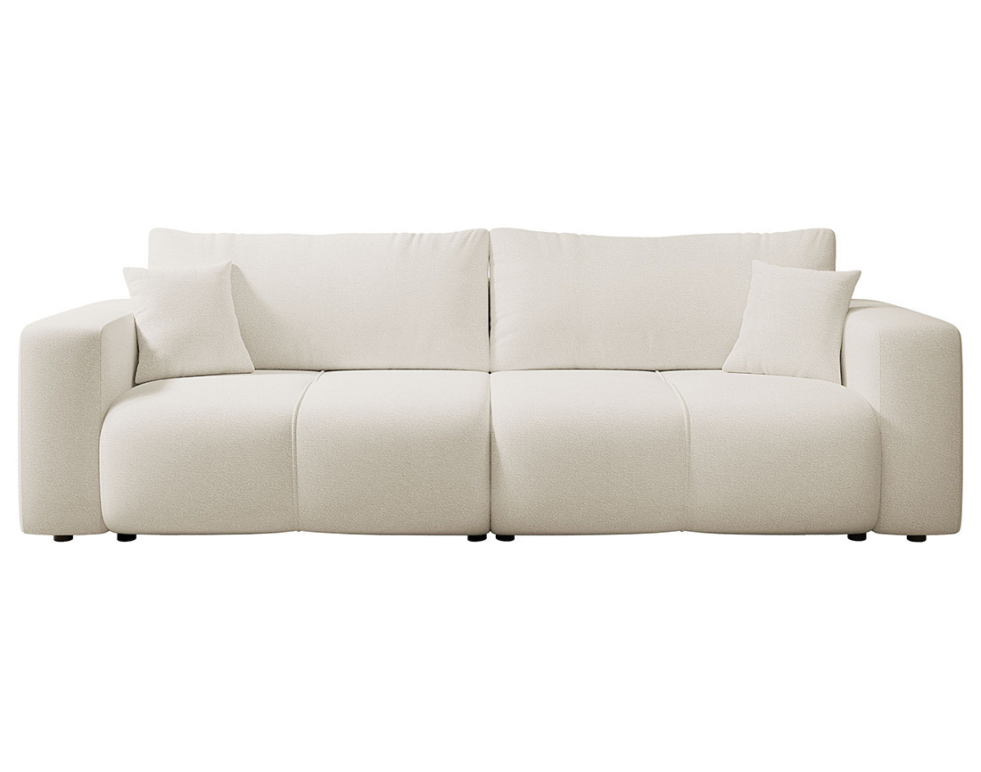 Canapé droit 4 places convertible avec coffre en tissu Nicole