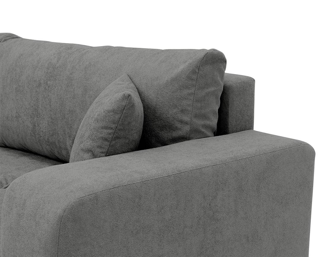 Canapé droit 4 places convertible avec coffre en tissu Nicole