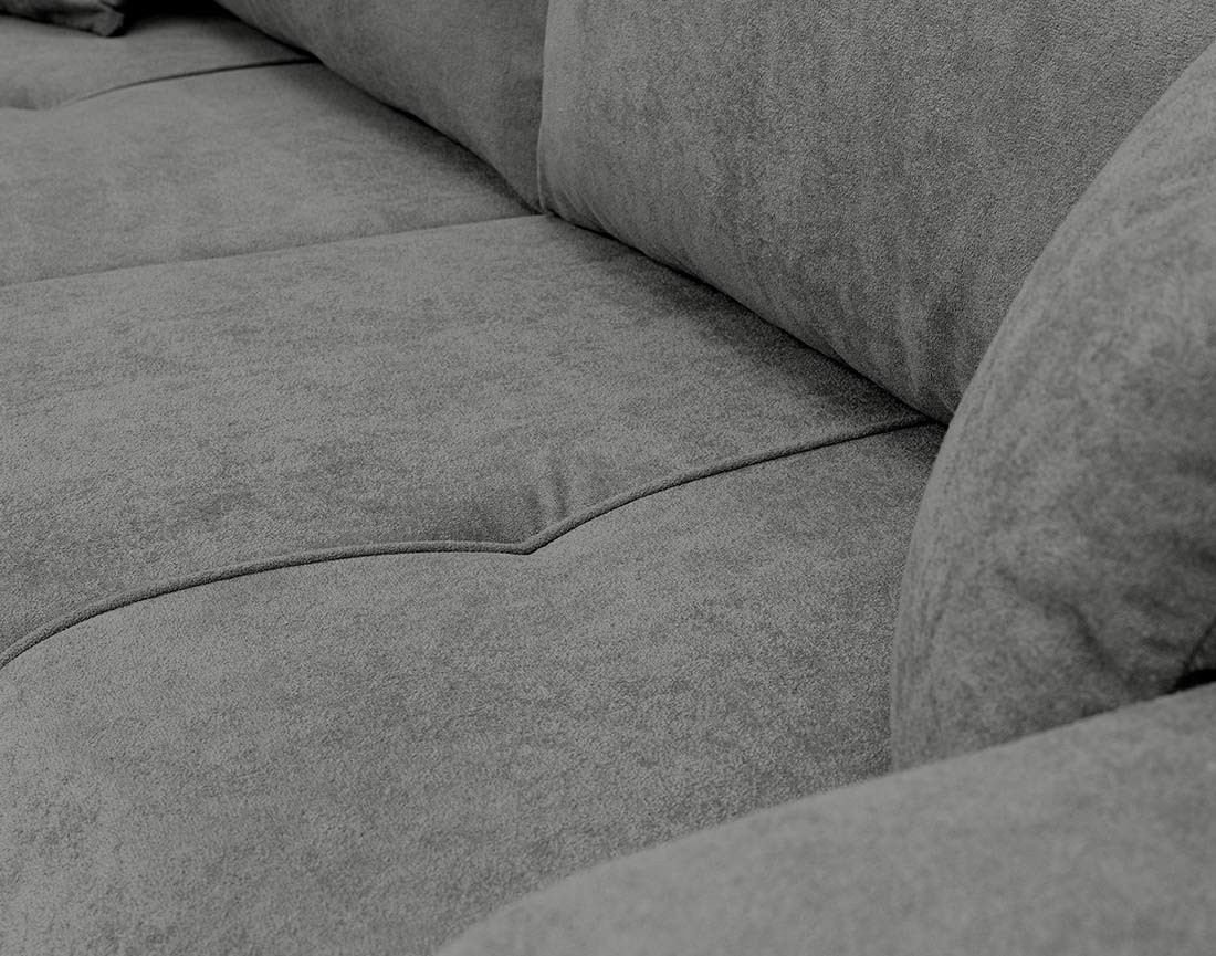 Canapé droit 4 places convertible avec coffre en tissu Nicole