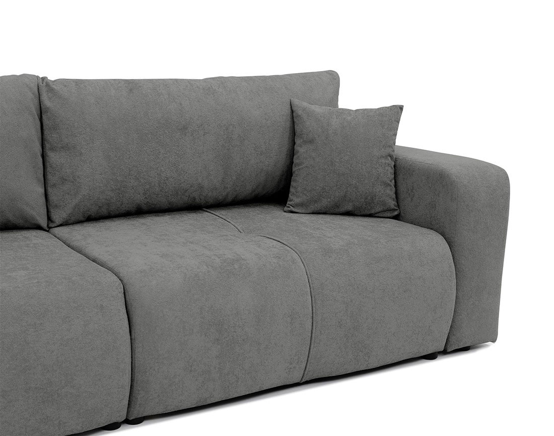 Canapé droit 4 places convertible avec coffre en tissu Nicole