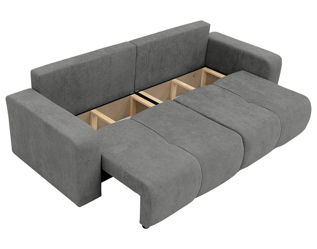 Canapé droit 4 places convertible avec coffre en tissu Nicole