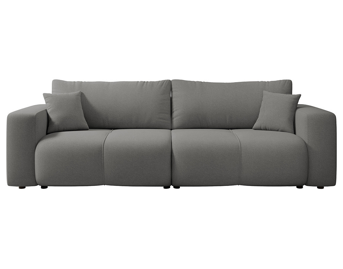 Canapé droit 4 places convertible avec coffre en tissu Nicole