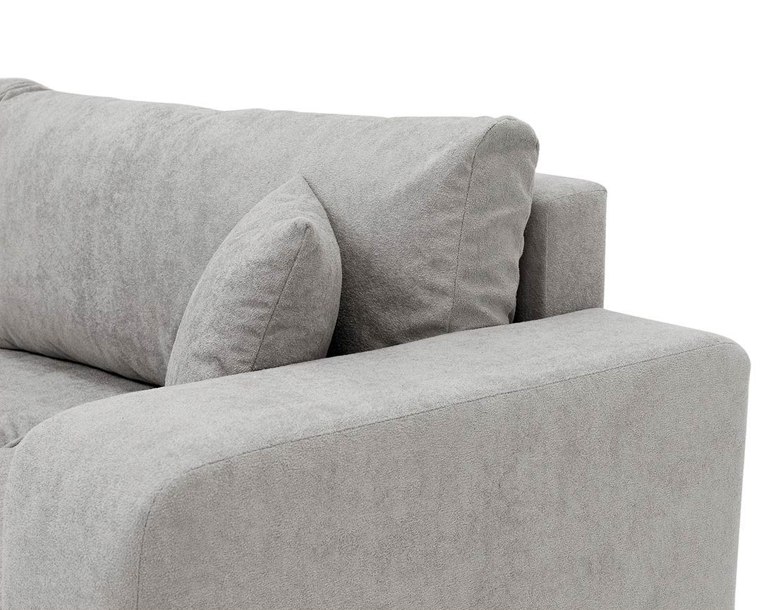 Canapé droit 4 places convertible avec coffre en tissu Nicole