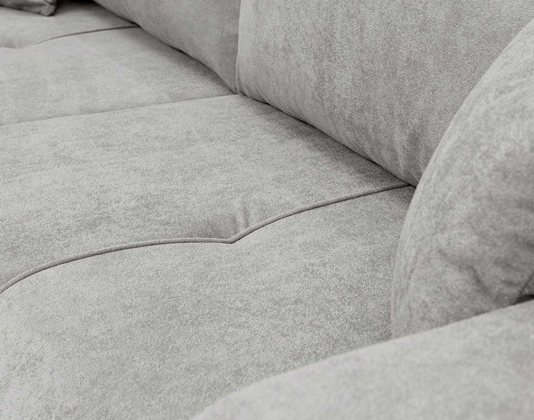 Canapé droit 4 places convertible avec coffre en tissu Nicole