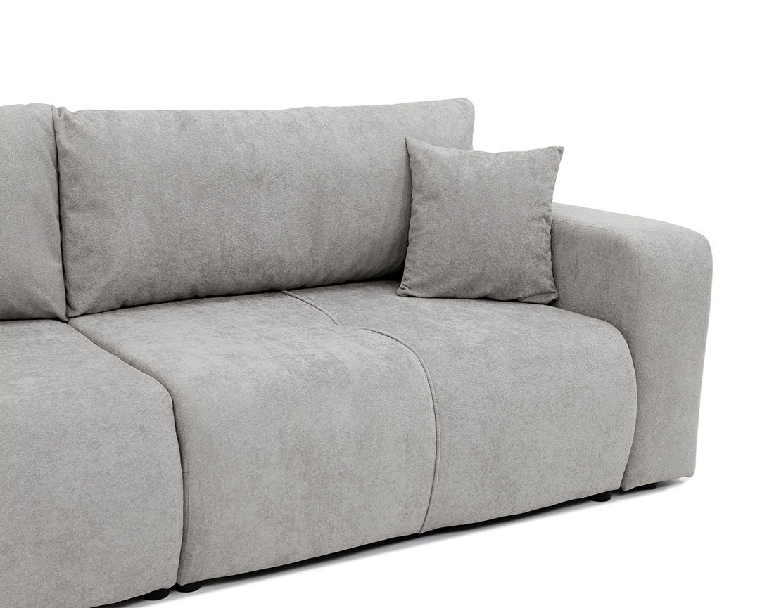 Canapé droit 4 places convertible avec coffre en tissu Nicole