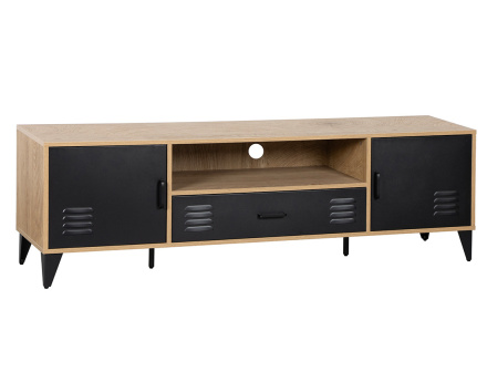 Meuble tv bois et métal noir 160 cm Tribeca
