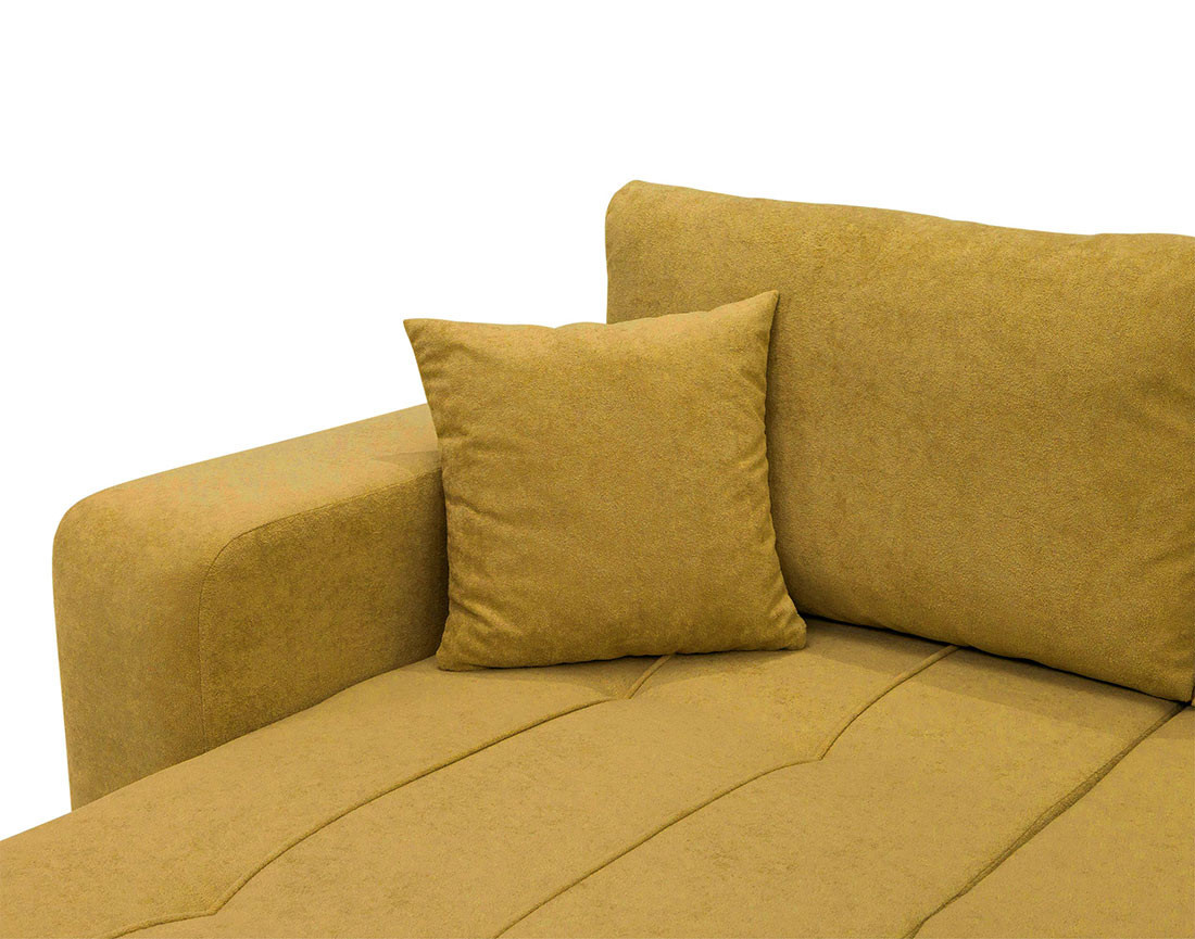 Canapé panoramique en U 7 places convertible avec coffre en tissu Nicole